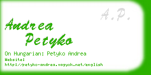 andrea petyko business card